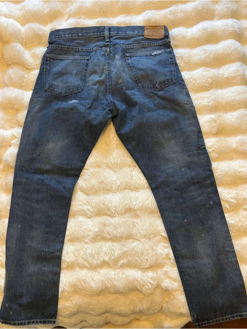 Ralph Lauren Men's Distressed Patchwork Jeans - Dark Blue - Picture 2 of 5